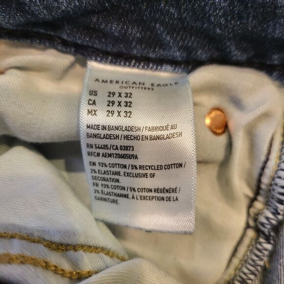 American Eagle Mens 28x29 Athletic Straight Air Flex Distressed Denim Jeans - Picture 5 of 10